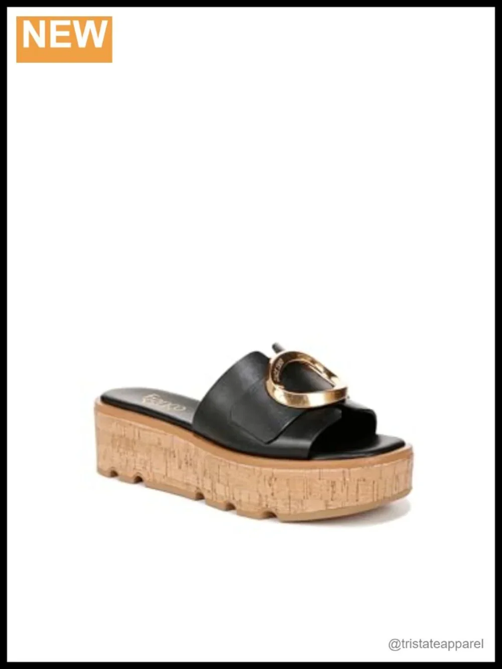 Leather Platform Slide Sandals Slip On Strappy Flat Casual